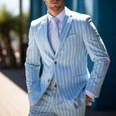 Spring Top Commute Leisure Printed Double Button Suit Jacket Men  Adomoo